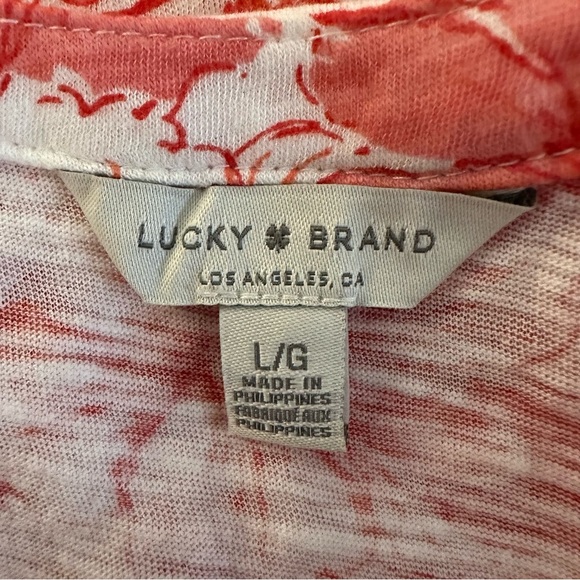 Lucky Brand sleeveless boho floral orange and white cotton modal top Large - Picture 8 of 12